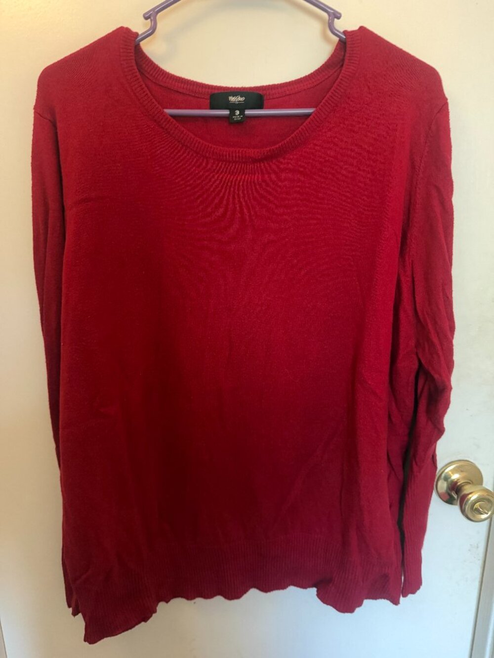 Mossimo Red Crewneck Pullover Long Sleeve Sweater W 3X